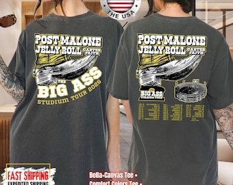 Post Malone Jelly Roll Big Ass Stadium 2026 Tour Shirt, Rap Music Shirt, Jelly Roll Concert Sweatshirt, Comfort Colors, Bella Canvas, Gildan