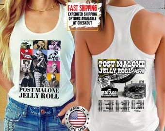 Post Malone Jelly Roll Big Ass Stadium 2026 Tour Tank Top, Rap Music Tank Top, Jelly Roll Concert Tank Top, Jelly Roll Concert Tank Top