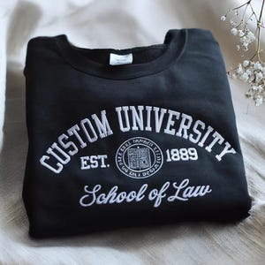 Embroidered Custom College Sweatshirt: Personalized University Gift