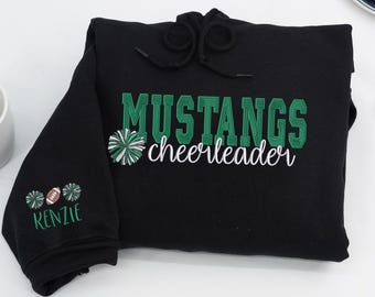 Anpassad cheerleader-tröja med namn | Broderad cheerleader-tröja med rund hals | Cheerleader-presenter till laget