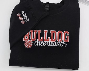 Anpassad cheerleader-tröja med namn | Broderad cheerleader-tröja med rund hals | Personlig laganda-tröja med gåva