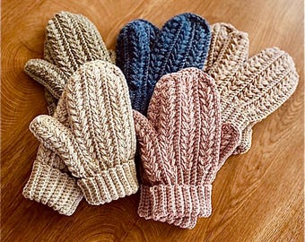 Crochet Mittens for All Ages | Cozy Winter Accessories | Custom-Made Warm Gloves