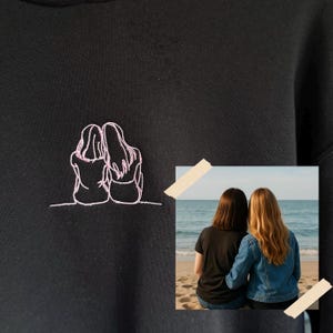 Custom Embroidered Photo Portrait T-Shirt: Personalized Memorial Gift