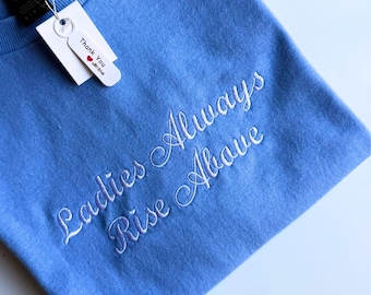 Custom Embroidered Tees: Personalised Text, Unisex Fit