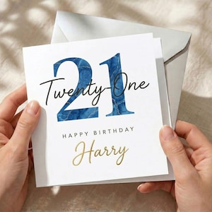 Personalised 21st Birthday Card for Him, Son or Friend 21st Birthday Card, Twenty First Birthday Card, 21st Birthday Keepsake for Grandson
