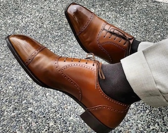 Handmade Full Grain Leather Oxford Shoes - Bespoke Mens Formal Wear