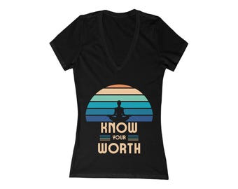 Healing & Strength Womens Deep V Neck T-Shirt Inspirational Clothing