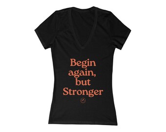 Healing & Strength Womens Deep V Neck T Shirt Inspirational Clothing