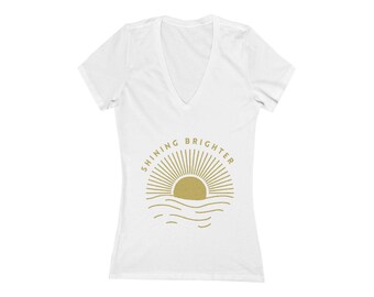 Healing & Strength Womens Deep V Neck T Shirt Inspirational Clothing