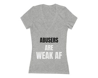 Healing & Strength Womens Deep V Neck T Shirt Inspirational Clothing