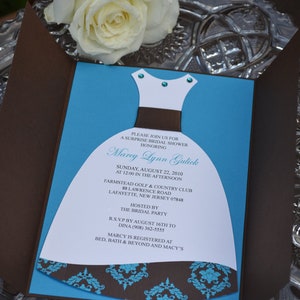 Damask Dress Bridal Shower Invitation image 3