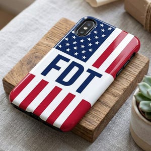 FDT Amerikanskt Flaggskal Kompatibelt med iPhone, Anti-Trump Politisk Protestskal, Patriotiskt Motståndsskal, Valgåva