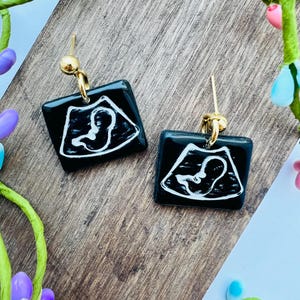 Baby Ultrasound Clay Earrings | Baby Shower Earrings | Gender Reveal Earrings