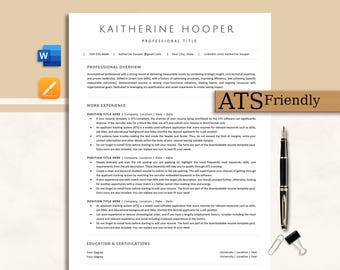 ATS Friendly Resume Template Word, Pages, Google Docs, Ats Resume, ATS CV, Minimalist Resume, Simple Resume, Basic Resume, Clean Resume Ats