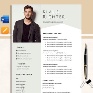 Bewerbungsvorlage Deutsch | Lebenslauf Vorlage Word, Google Docs & Pages | Cv Vorlage Anschreiben, Anlagen, Deckblatt, Motivationsschreiben