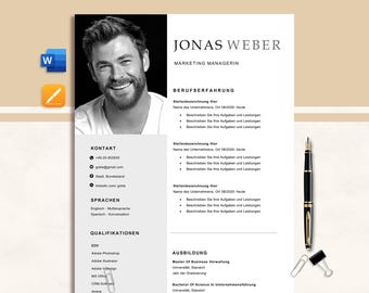 Bewerbungsvorlage Deutsch | Lebenslauf Vorlage Word, Google Docs & Pages | Cv Vorlage Anschreiben, Anlagen, Deckblatt, Motivationsschreiben