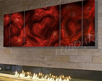 Extremely HUGE wall decor-Large Red Art-BIG Home wall decor-Huge home decor-hotel wall decor-handmade by artist Lubo Naydenov 10'x4'