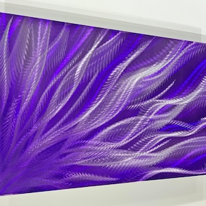 purple Metal art painting wall decor - purple bathroom art - purple home decor - hotel purple wall decor - office purple art - handmade Lubo