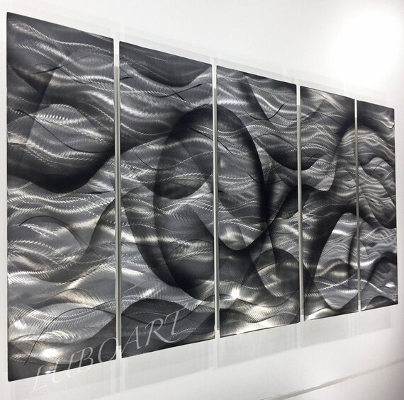 Black Metal Wall Art Painting Modern Style Office Home Outdoor Etsy