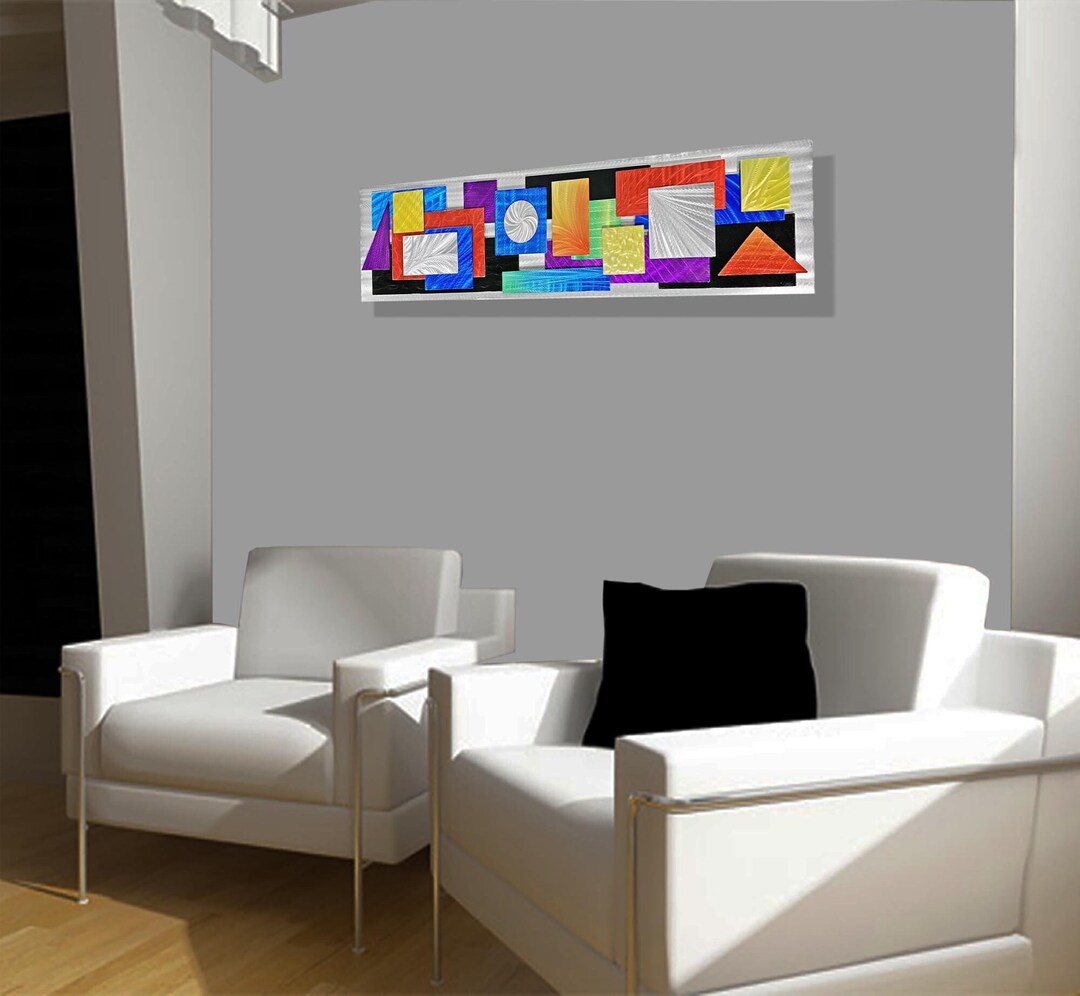 Multi Color Metal Art-metal Wall Decor-metal Art Collage-restaurant Art ...