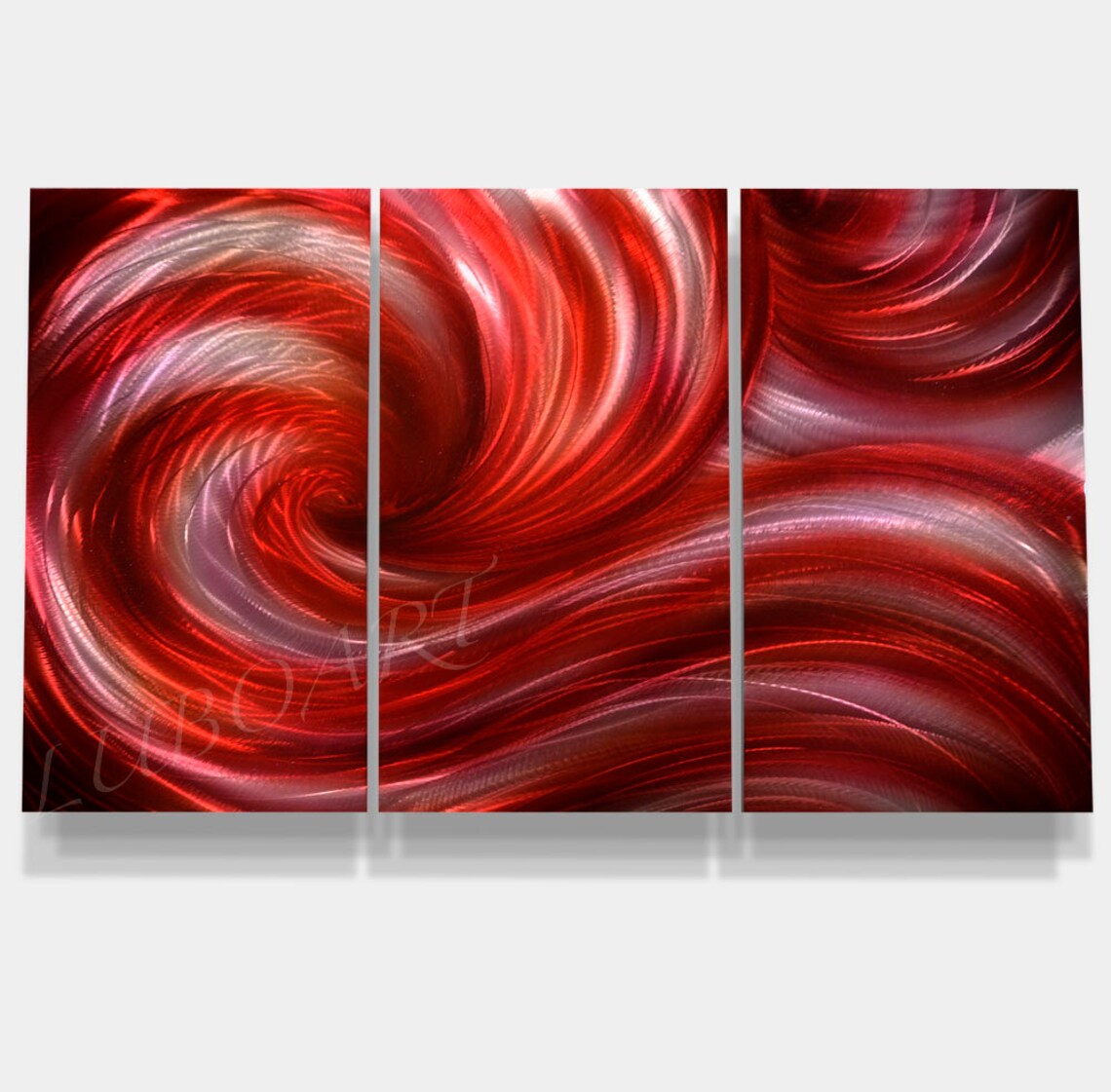 Large Red Metal Wall Art HUGE Painting on Aluminum Sea Wave Etsy