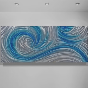 Turquoise wall decor-beach art painting-resort hotel art-bathroom art-patio decor-swimming pool art-handmade not print art-artist Lubo image 1