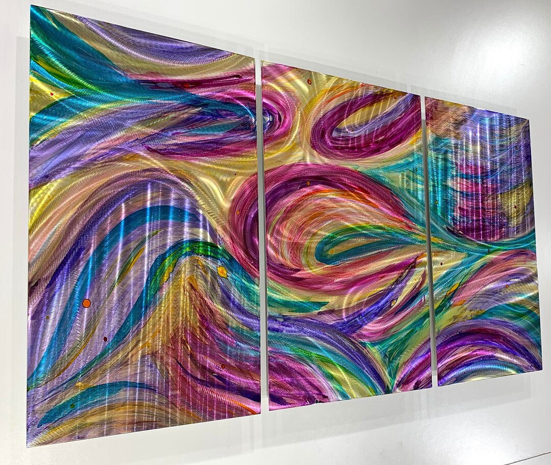 Multi Color Wall Decorabstract METAL Arthand Painting Metal Arthome