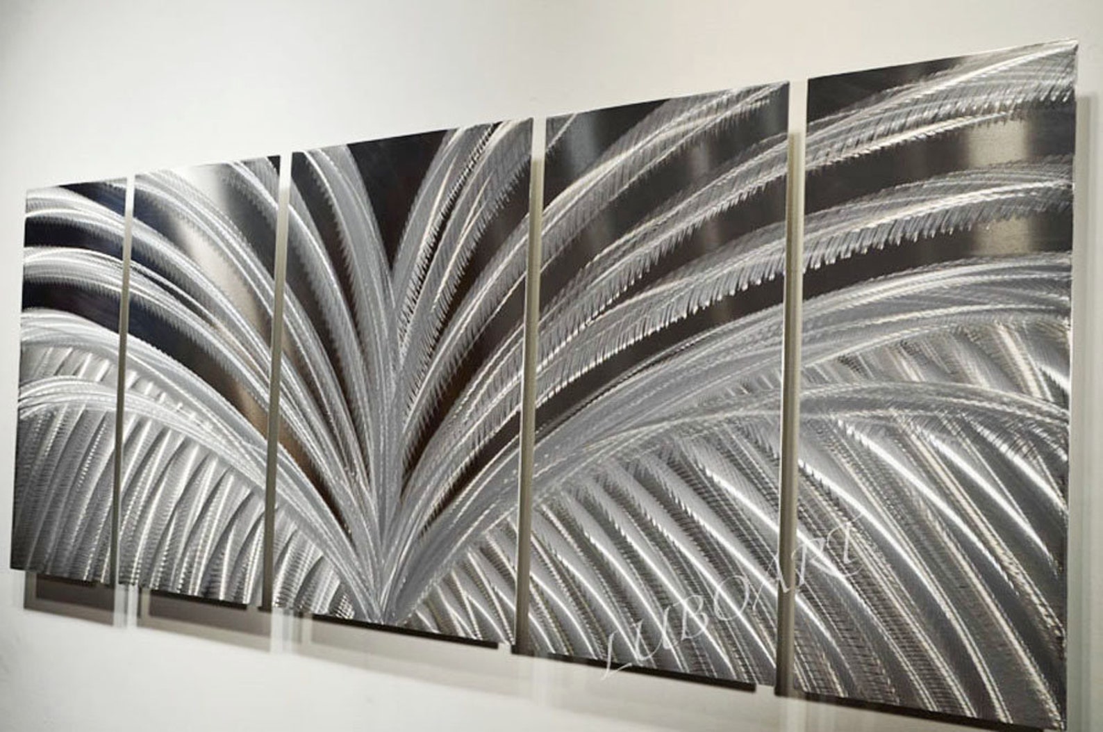 Metal wall art elegant aluminum sculpture LED lights reflect Etsy