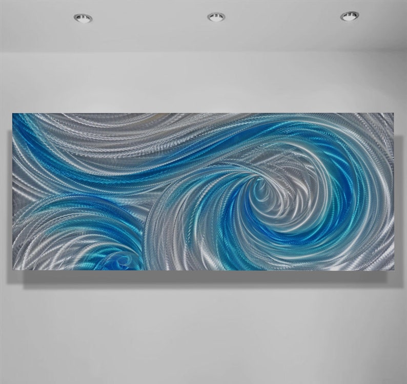 Turquoise wall decor-beach art painting-resort hotel art-bathroom art-patio decor-swimming pool art-handmade not print art-artist Lubo image 2