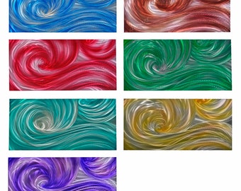 Small wall Art-sea ocean waves-smart present painting-handmade not print-bathroom art-swimming pool decor-porch patio decor-artist Lubo 24"