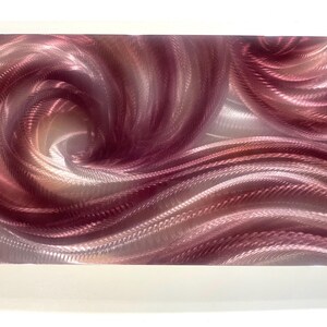 Copper Brown Metal Wall Art: Ocean Dance Handmade Painting (24x12)