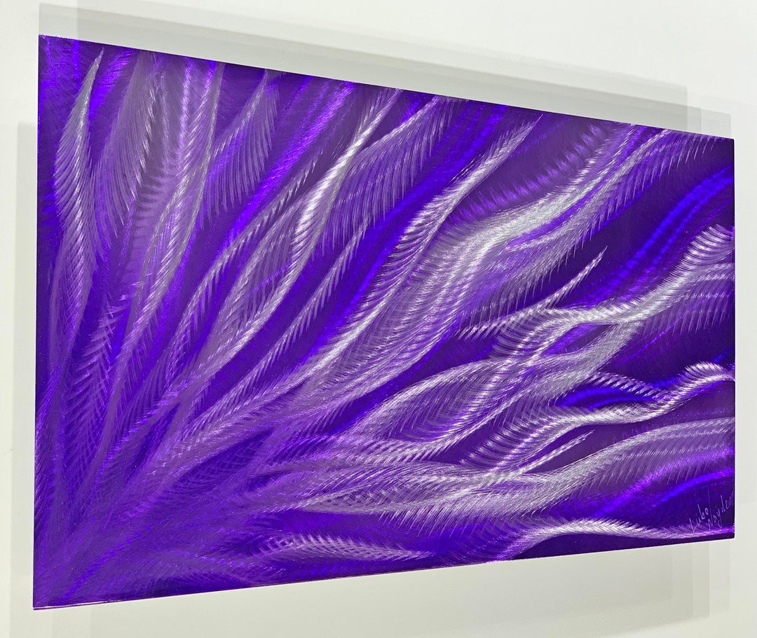 Purple Metal Art Painting Wall Decor - Purple Bathroom Art - Purple ...
