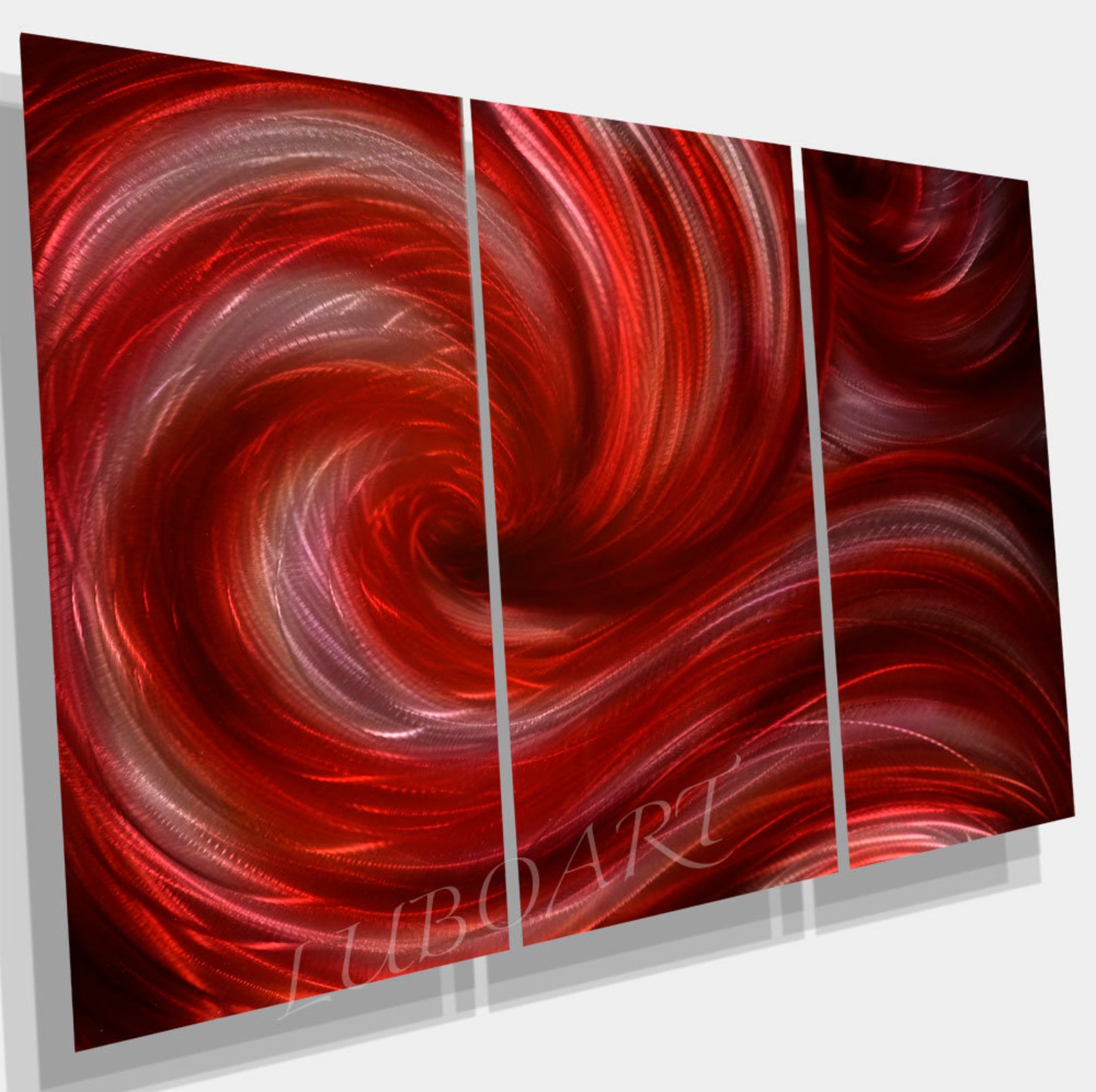 Large Red Metal Wall Art HUGE Painting on Aluminum Sea Wave Etsy