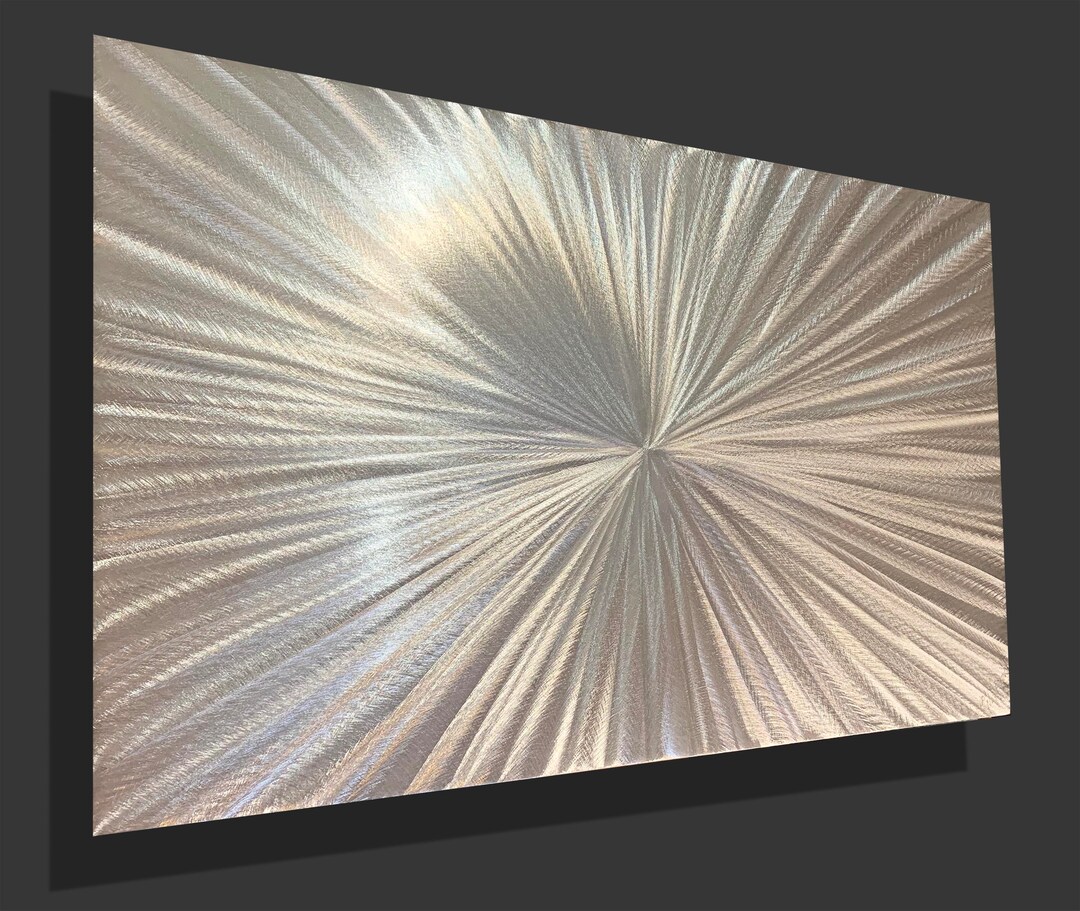 Metal Silver Art Wall Decor Vertical Horizontal LED RGB Lights Etsy