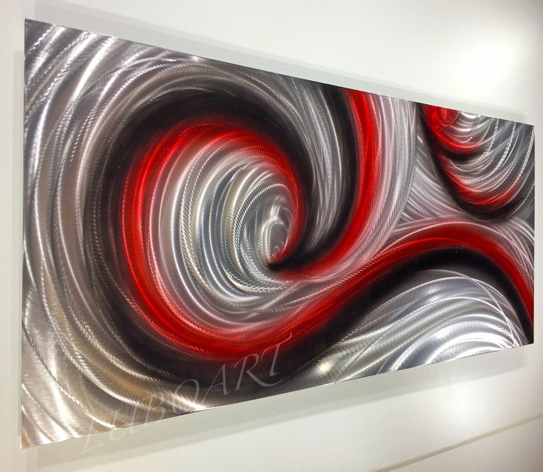 Red Black Wall Decor-metal Wall Painting-modern Metal Art-office Home ...