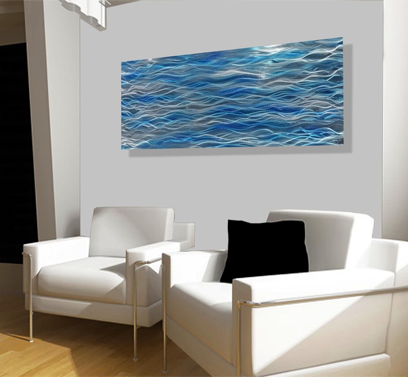 Vertical Horizontal Metal Wall Artcalm Waves Art Paintingbeach Art