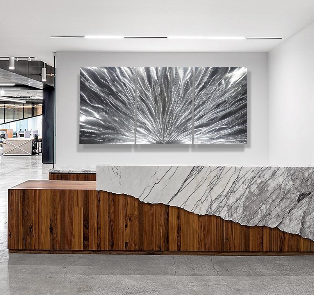 Large Office Wall Decor 74x36 Background Silver Etsy