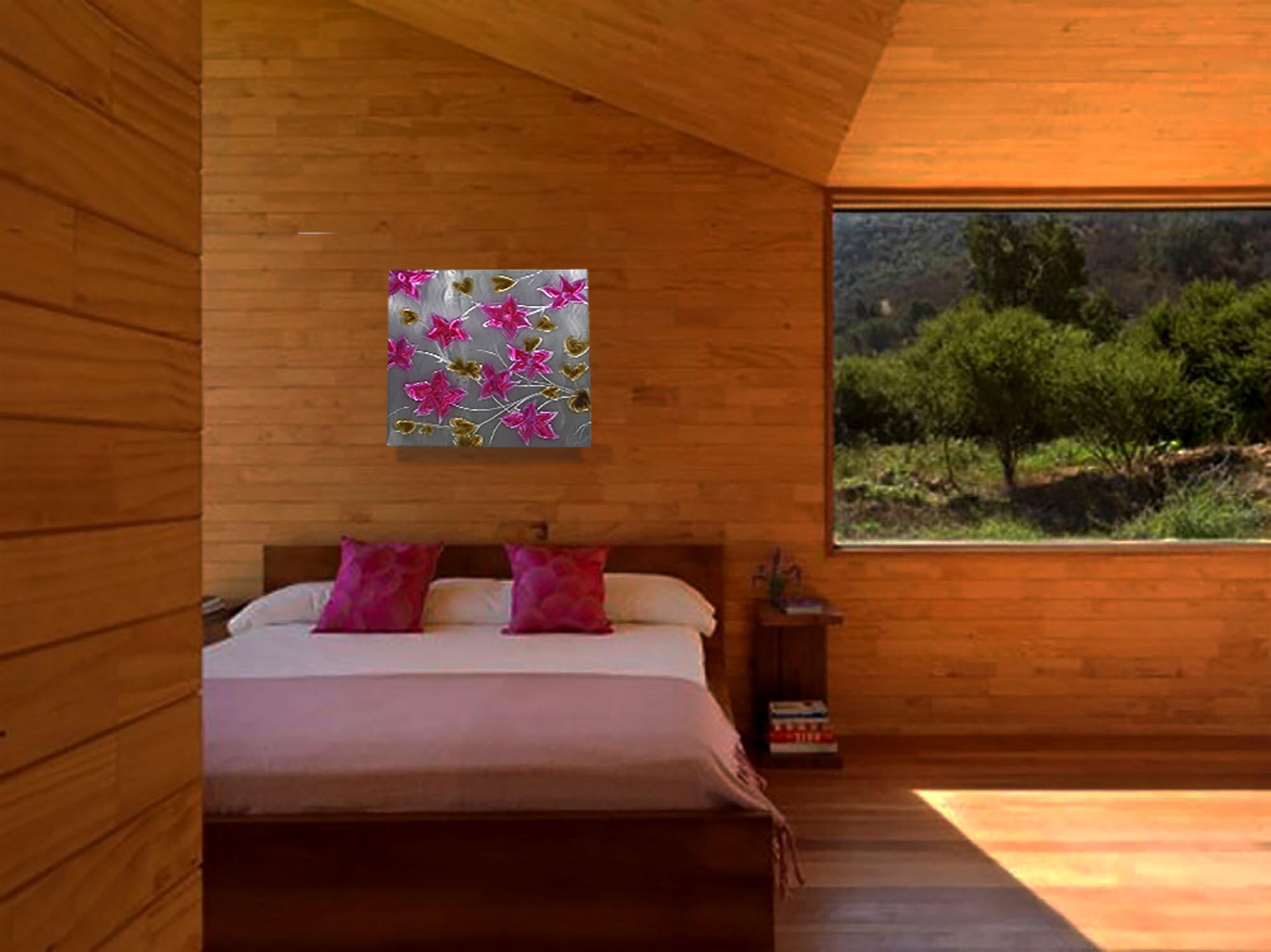 Kirsche Farbe Metall Wandkunst moderne smart Malerei kleine | Etsy