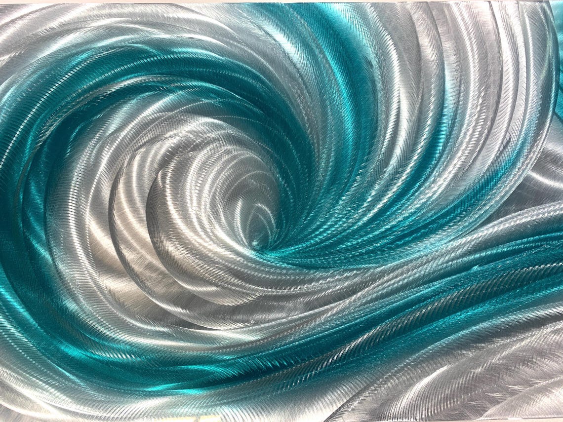 Turquoise Metal Wall Decoroffice Teal Wall Artmetal Wall Decorindoor