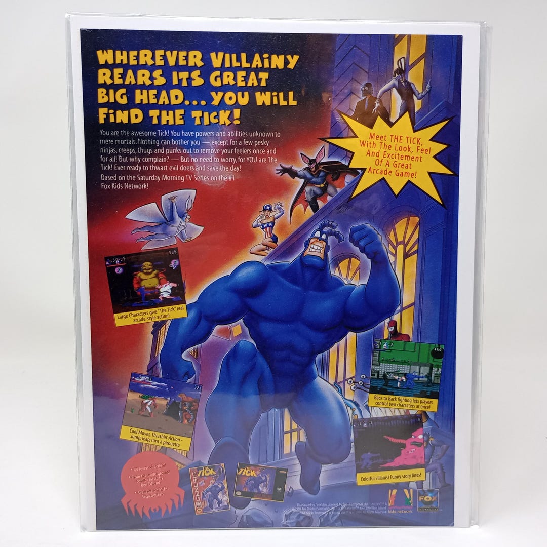 The Tick Super Nintendo SNES Sega Genesis Video Game Magazine Print Ad ...