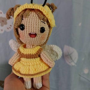 Handmade Crochet Doll – 4 inches Amigurumi Girl with Removable Clothes – Collectible Gift