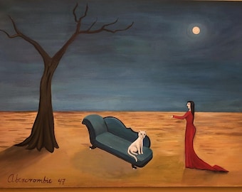 Gertrude Abercrombie, Öl auf Leinwand