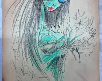 Tim Burton zeichnet auf Papier