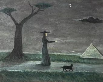 Gertrude Abercrombie, Öl auf Leinwand
