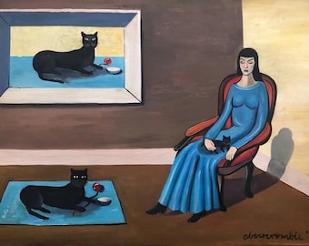 Gertrude Abercrombie, Öl auf Leinwand