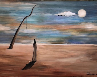 Gertrude Abercrombie, Öl auf Leinwand