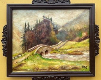 Winston Churchill Oil on Canvas Framed