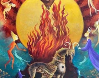 Leonora Carrington, Öl auf Leinwand