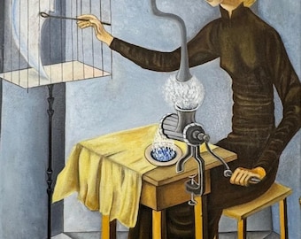 Leonora Carrington, Öl auf Leinwand