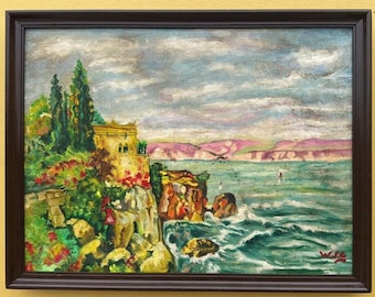 Winston Churchill Oil on Canvas Framed